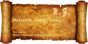Matusch Zakária névjegykártya